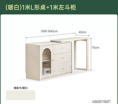 实木化妆桌法式奶油风斗柜梳妆台卧室白色伸缩化妆台
