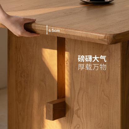 实木餐桌原木整厚大板桌侘寂风餐厅吃饭桌长桌工作台