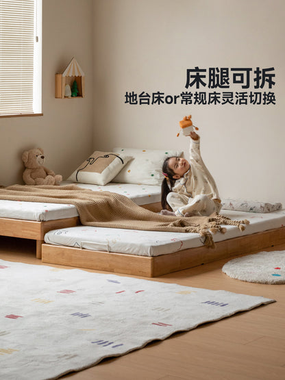 实木榻榻米子母床拼接大床小床地台床单人床蒙氏儿童床