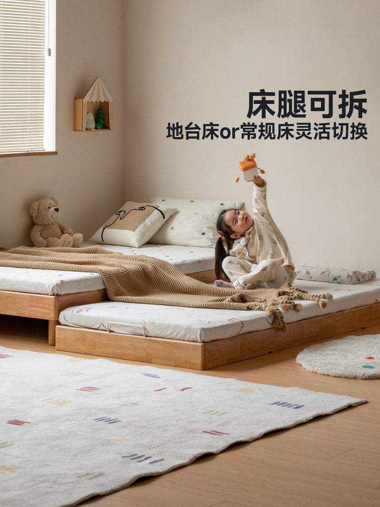 实木榻榻米子母床拼接大床小床地台床单人床蒙氏儿童床