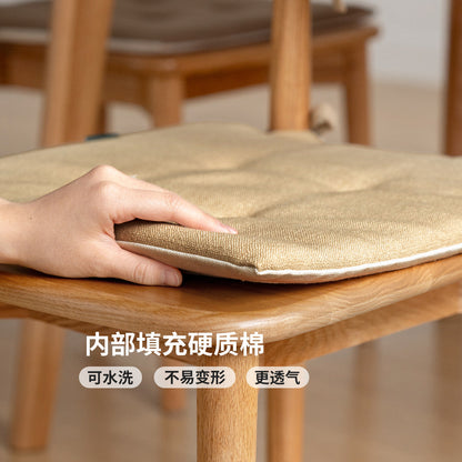 布艺防滑坐垫餐椅薄款靠背垫四季通用办公室久坐神器