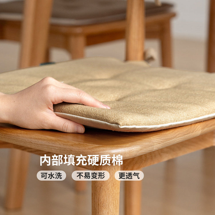 布艺防滑坐垫餐椅薄款靠背垫四季通用办公室久坐神器