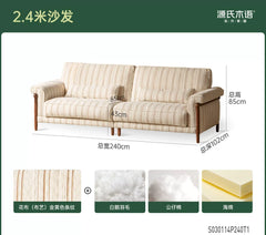 布艺沙发客厅中古复古直排模块化可拆洗花布沙发