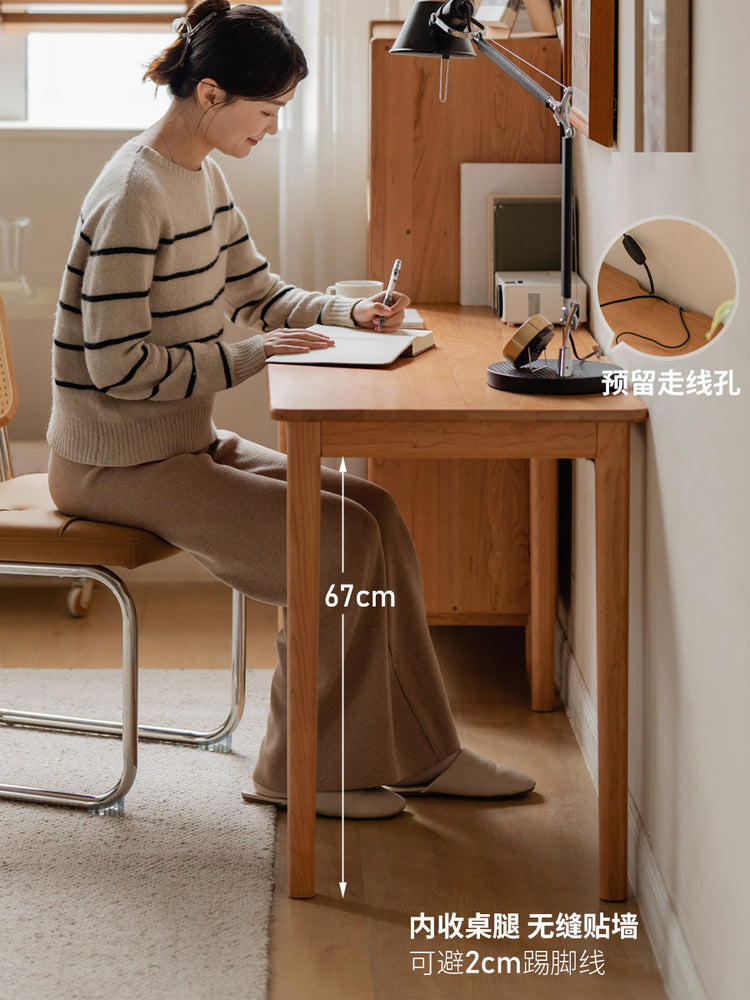 实木书桌中古樱桃木书房办公桌电脑桌小户型梳妆台