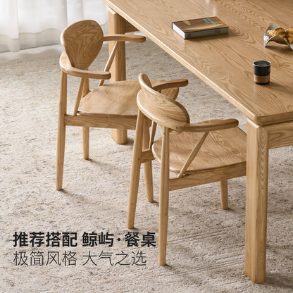 全实木餐椅餐厅现代简约靠背椅原木色小户型吃饭椅子