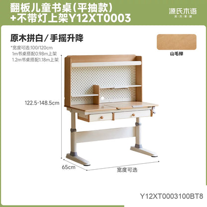 实木儿童学习桌升降桌书桌带护眼灯桌子小学生写字桌