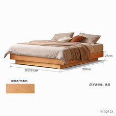 实木箱体床无床头储物床樱桃木小户型榻榻米齐边床悬浮床