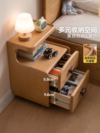 实木儿童床头柜现代简约小户型储物柜可移动多功能收纳柜