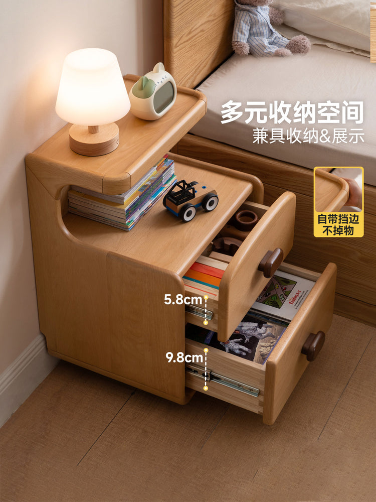 实木儿童床头柜现代简约小户型储物柜可移动多功能收纳柜