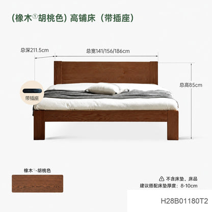 实木床现代简约橡木1.2米单人床北欧小户型卧室原木大床