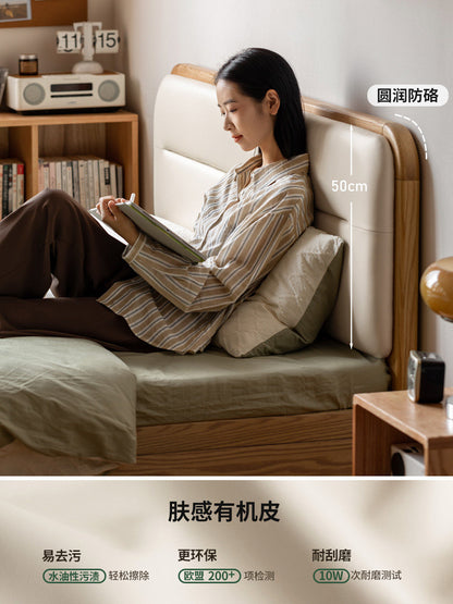 实木床现代简约箱体床卧室软包床储物床橡木双人床