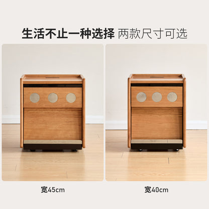 实木床头柜现代简约多功能储物柜卧室樱桃木可移动收纳柜