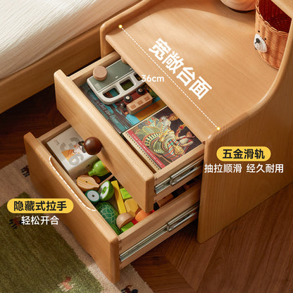 实木儿童床头柜现代简约卧室床边收纳柜小户型储物柜