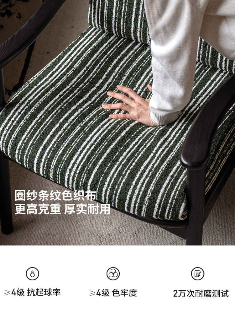 实木书椅法式复古书房扶手椅黑色靠背软包椅休闲椅子