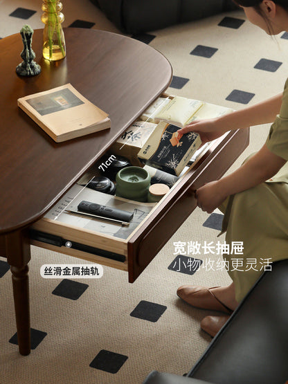 实木客厅美式复古电视柜茶几组合小户型中古茶台