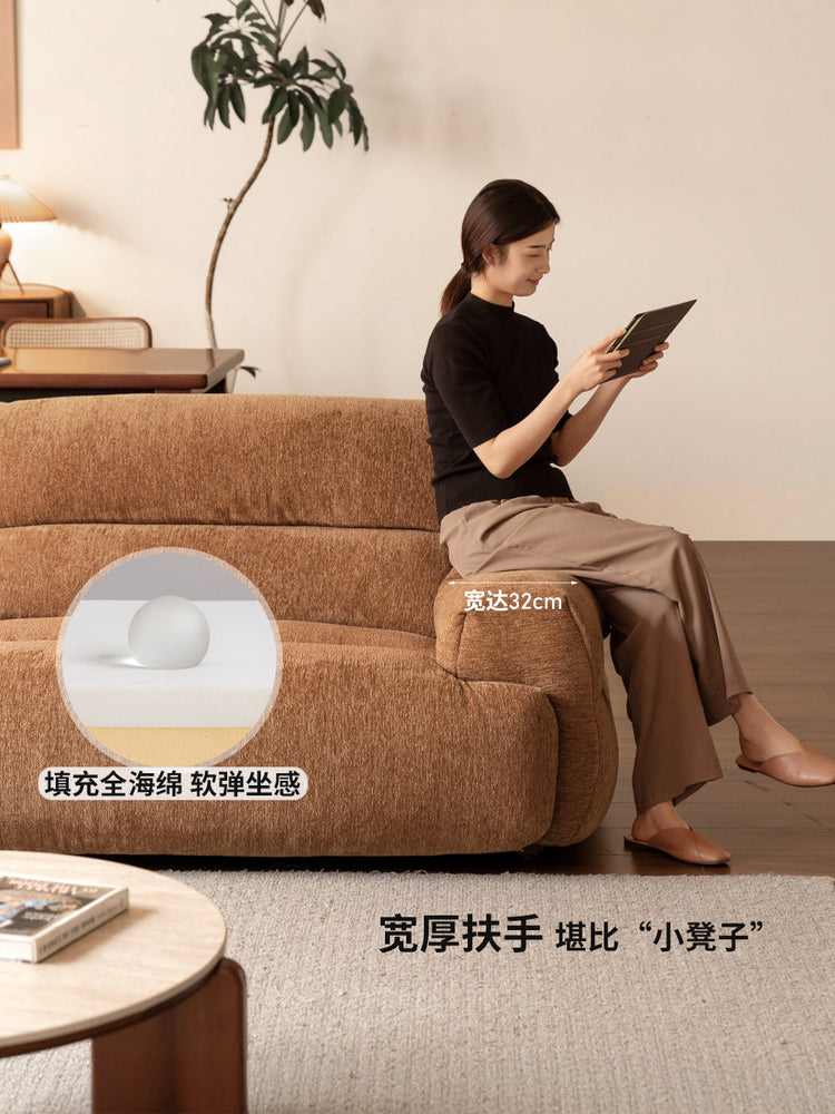 布艺沙发客厅现代简约四人位可拆洗雪尼尔沙发