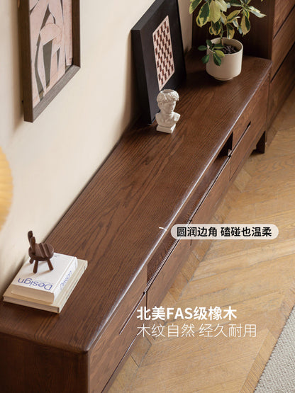 实木电视机柜北欧橡木地柜简约小户型客厅原木家具