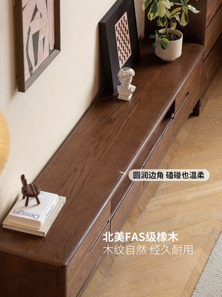 实木电视机柜北欧橡木地柜简约小户型客厅原木家具