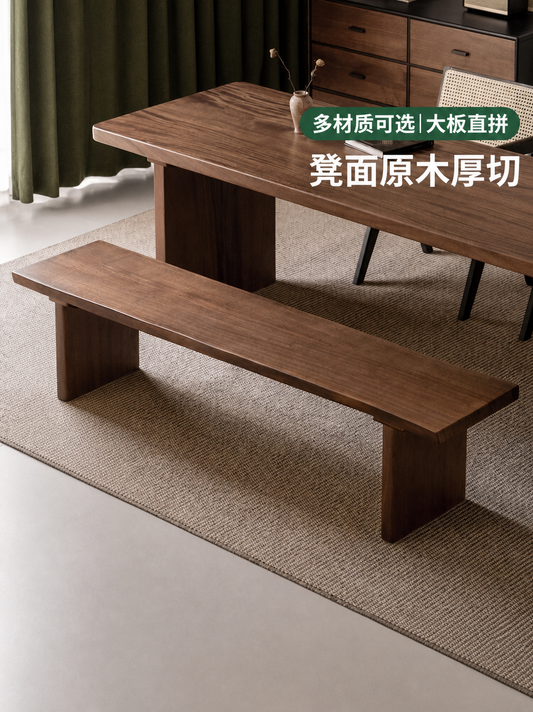 实木长条凳餐厅自然边原木整板胡桃木大板凳茶台凳子