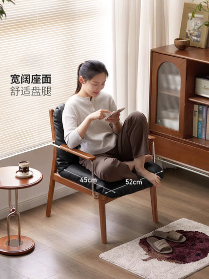 实木扶手椅书房包豪斯靠背椅办公椅软包书椅休闲椅子