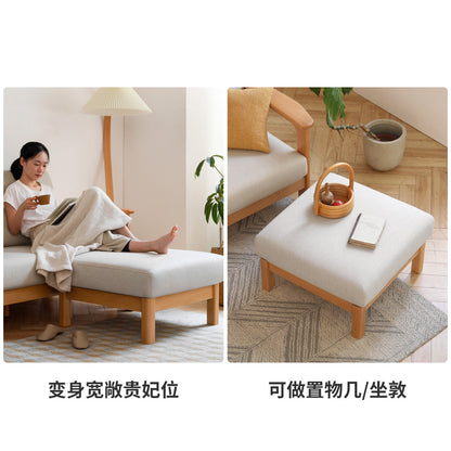 实木脚凳现代简约小户型沙发脚踏客厅布艺坐墩小矮凳