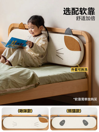 实木儿童床青少年单人床男孩女孩现代简约软靠床公主床