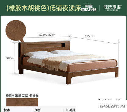 全实木床卧室1.8橡木北欧床现代简约1.5米主卧双人床家具