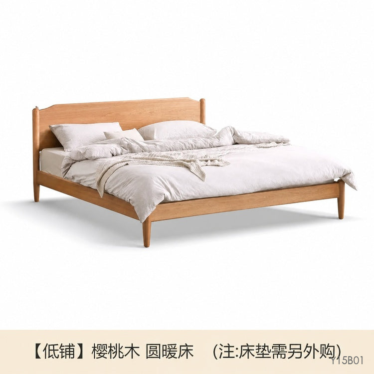 全实木床现代简约樱桃木1.5米1.8双人床小户型主卧室大床
