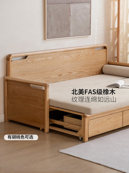 可折叠沙发床新中式罗汉床原木客厅多功能储物实木沙发