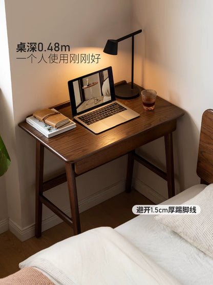 实木书桌小户型学生写字桌橡木小学习桌卧室化妆桌
