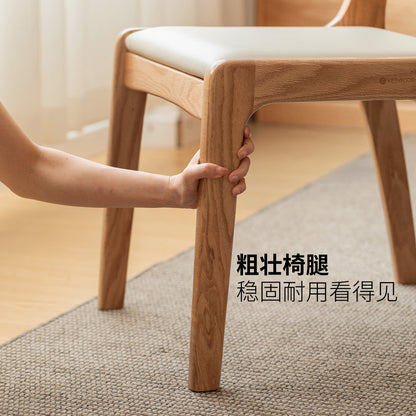 实木餐椅餐厅现代简约靠背椅橡木餐桌椅原木休闲椅椅子