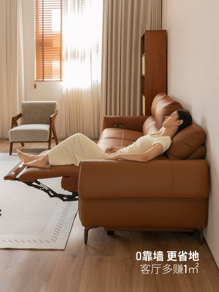 零靠墙真皮沙发现代简约客厅多功能伸缩电动沙发