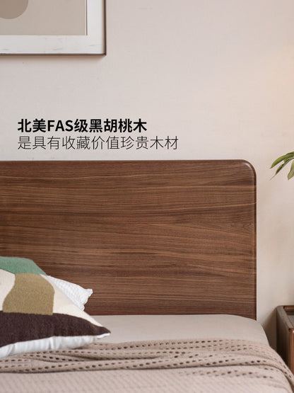 实木床现代黑胡桃木气压箱体床小户型储物床收纳床高箱床
