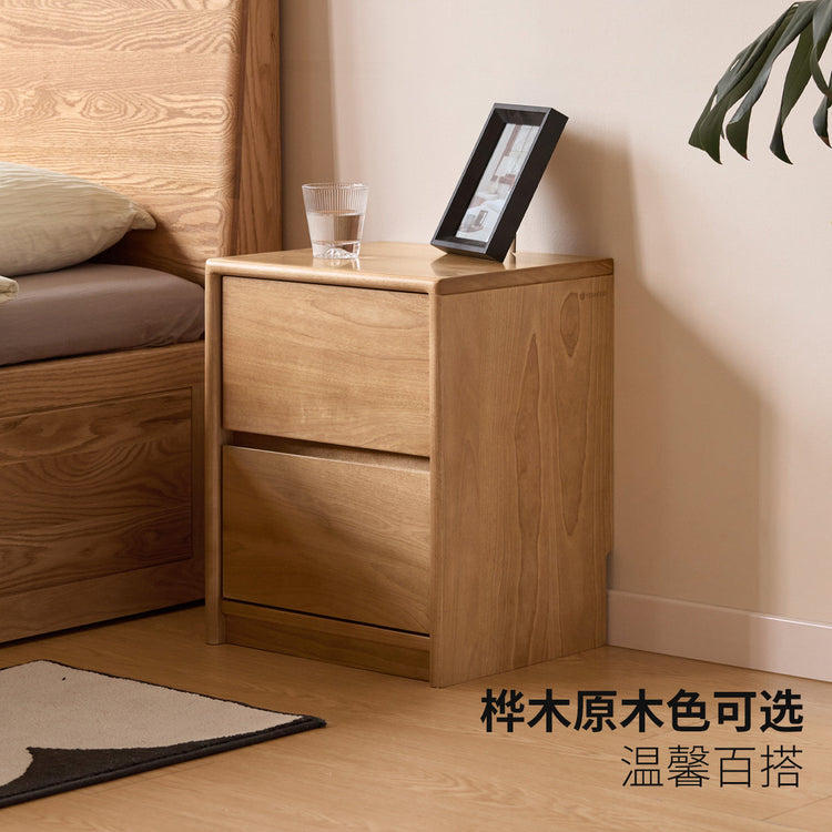 实木床头柜现代简约储物柜卧室床边柜子胡桃色收纳柜
