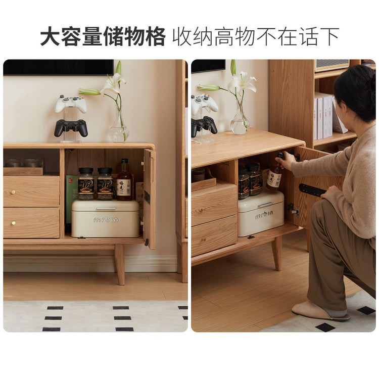 实木卧室电视柜北欧小户型客厅高储物柜现代简约橡木地柜