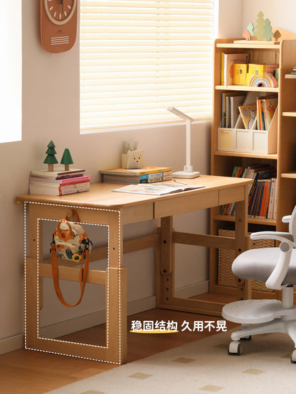 纯实木儿童学习桌可升降书桌小学生课桌写字桌子椅子套装