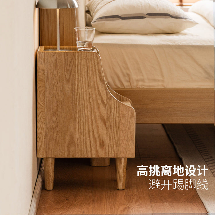 实木床头柜现代简约储物柜卧室床边橡木柜子收纳柜