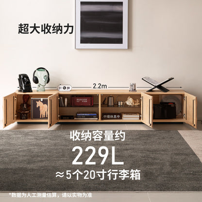 实木电视柜客厅现代简约硬枫木储物柜落地创意大容量地柜