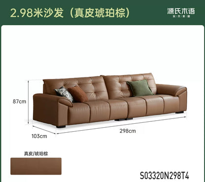 真皮沙发现代简约头层牛皮皮沙发客厅大黑熊直排沙发