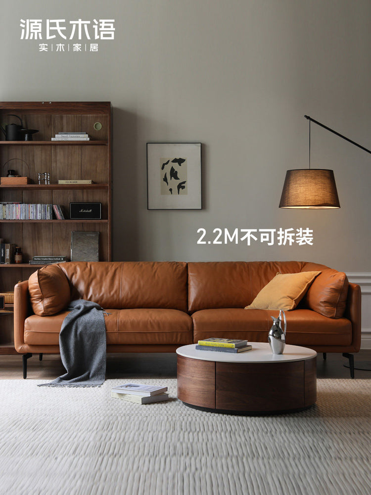 真皮沙发客厅意式轻奢头层牛皮小户型皮艺沙发