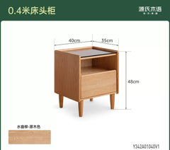 实木床头柜复古樱桃木储物柜收纳柜卧室床边小柜子