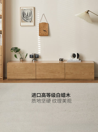 实木电视柜现代简约落地收纳储物柜客厅白蜡木原木风地柜