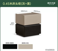 实木床头柜现代简约储物柜卧室灰色收纳柜胡桃色柜子