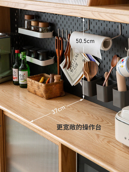 北欧实木餐边柜一体高柜现代简约储物柜橡木茶水柜