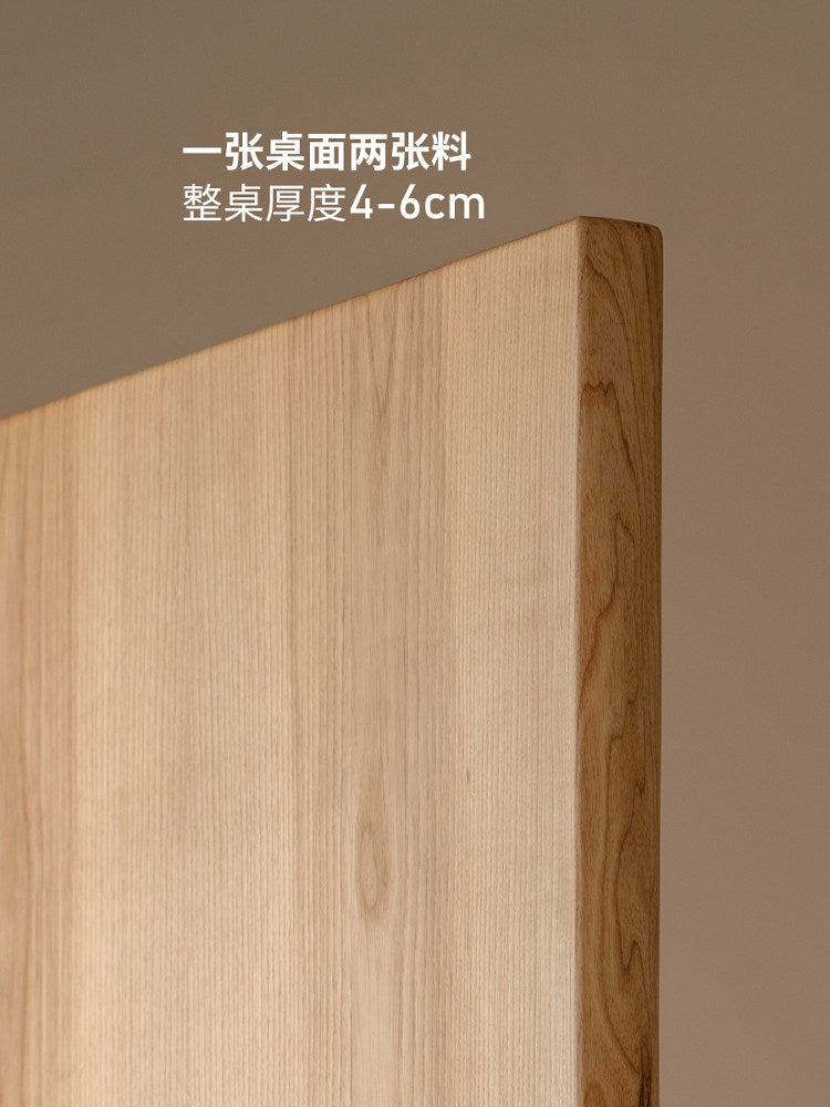 实木餐桌现代餐厅自然边山野原木大板桌白蜡木工作台