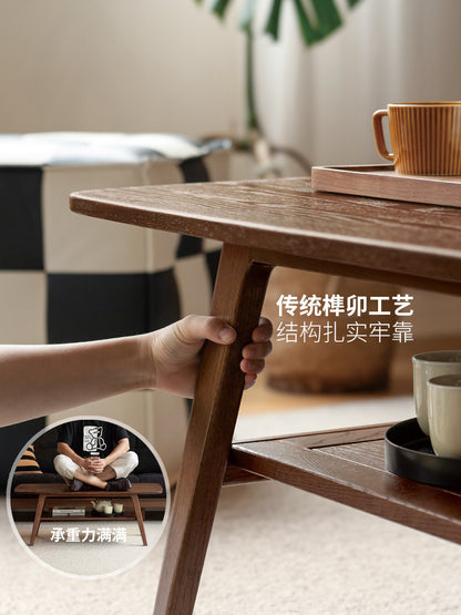 实木茶几北欧橡木咖啡桌简约茶桌小户型客厅原木家具