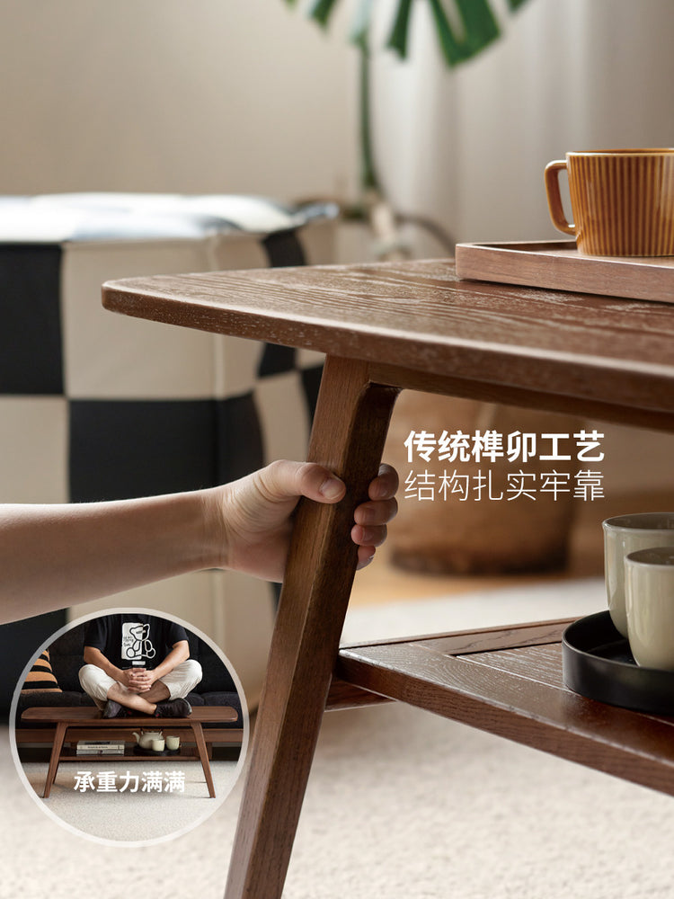 实木茶几北欧橡木咖啡桌简约茶桌小户型客厅原木家具