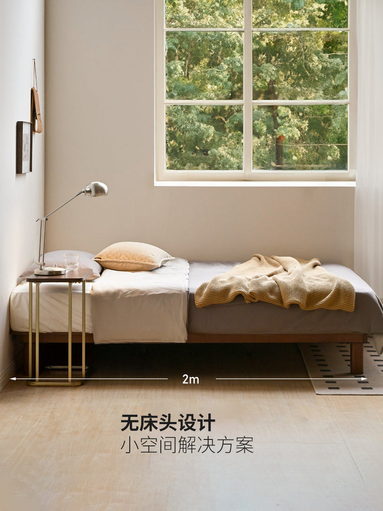 实木床日式胡桃色榻榻米简约小户型双人床卧室家具