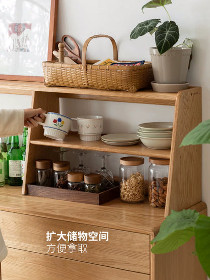 实木餐边柜上架厨房置物架现代简约收纳架杯架斗柜置物柜