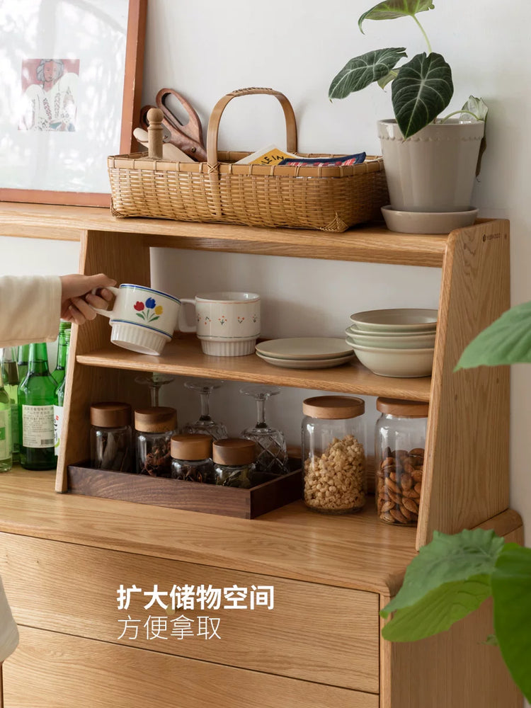 实木餐边柜上架厨房置物架现代简约收纳架杯架斗柜置物柜